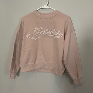 Altar’d State Women’s Nashville Embroidered Crewneck Tan Size XS